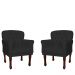 Kit 02 Poltronas Decorativas Anita Pés Luis XV Suede Preto - DS Estofados
