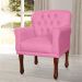 Kit 02 Poltronas Decorativas Anita Pés Luis XV Suede Rosa - DS Estofados