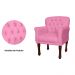 Kit 02 Poltronas Decorativas Anita Pés Luis XV Suede Rosa - DS Estofados