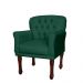 Kit 02 Poltronas Decorativas Anita Pés Luis XV Suede Verde - DS Estofados