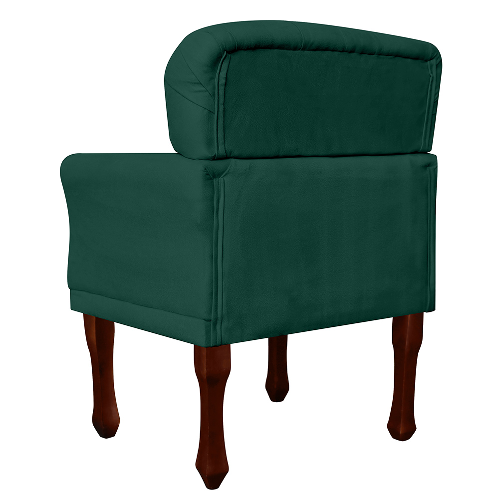 Kit 02 Poltronas Decorativas Anita Pés Luis XV Suede Verde - DS Estofados