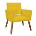 Kit 02 Poltronas Decorativas Camila Pés Palito Suede Amarelo - DS Estofados