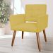Kit 02 Poltronas Decorativas Camila Pés Palito Suede Amarelo - DS Estofados