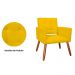 Kit 02 Poltronas Decorativas Camila Pés Palito Suede Amarelo - DS Estofados