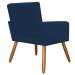 Kit 02 Poltronas Decorativas Camila Pés Palito Suede Azul Marinho - DS Estofados