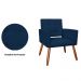 Kit 02 Poltronas Decorativas Camila Pés Palito Suede Azul Marinho - DS Estofados