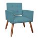 Kit 02 Poltronas Decorativas Camila Pés Palito Suede Azul Turquesa - DS Estofados
