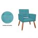 Kit 02 Poltronas Decorativas Camila Pés Palito Suede Azul Turquesa - DS Estofados