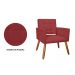 Kit 02 Poltronas Decorativas Camila Pés Palito Suede Bordô - DS Estofados