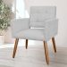 Kit 02 Poltronas Decorativas Camila Pés Palito Suede Branco - DS Estofados
