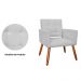 Kit 02 Poltronas Decorativas Camila Pés Palito Suede Branco - DS Estofados