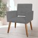 Kit 02 Poltronas Decorativas Camila Pés Palito Suede Cinza - DS Estofados