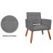 Kit 02 Poltronas Decorativas Camila Pés Palito Suede Cinza - DS Estofados