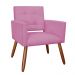 Kit 02 Poltronas Decorativas Camila Pés Palito Suede Rosa - DS Estofados