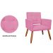 Kit 02 Poltronas Decorativas Camila Pés Palito Suede Rosa - DS Estofados