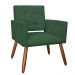 Kit 02 Poltronas Decorativas Camila Pés Palito Suede Verde - DS Estofados