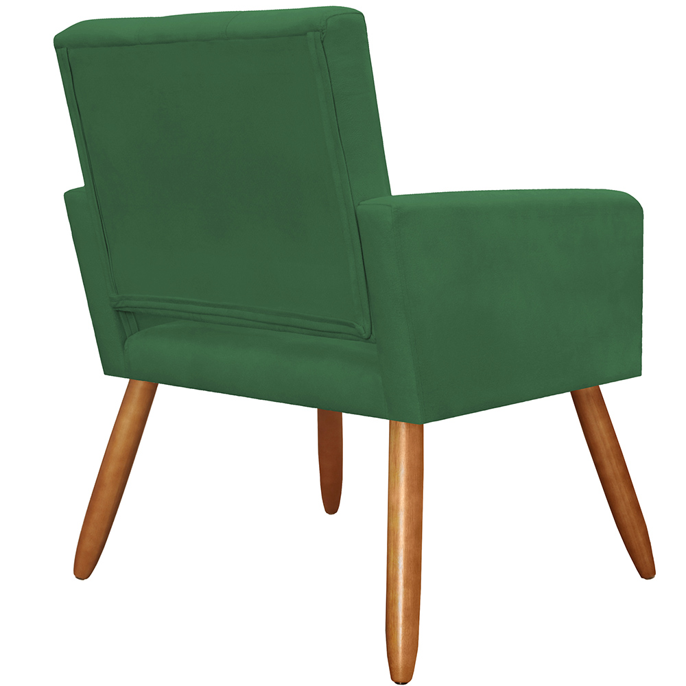 Kit 02 Poltronas Decorativas Camila Pés Palito Suede Verde - DS Estofados