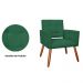 Kit 02 Poltronas Decorativas Camila Pés Palito Suede Verde - DS Estofados