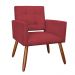 Kit 02 Poltronas Decorativas Camila Pés Palito Suede Vermelho - DS Estofados