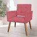 Kit 02 Poltronas Decorativas Camila Pés Palito Suede Vermelho - DS Estofados
