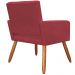 Kit 02 Poltronas Decorativas Camila Pés Palito Suede Vermelho - DS Estofados