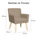 Kit 02 Poltronas Decorativas Cecília Linho Cacau - DS Móveis