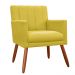 Kit 02 Poltronas Decorativas Cecilia Pés Palito Suede Amarelo - DS Estofados