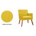 Kit 02 Poltronas Decorativas Cecilia Pés Palito Suede Amarelo - DS Estofados