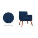 Kit 02 Poltronas Decorativas Cecilia Pés Palito Suede Azul Marinho - DS Estofados