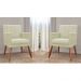 Kit 02 Poltronas Decorativas Cecilia Pés Palito Suede Bege - DS Estofados