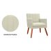 Kit 02 Poltronas Decorativas Cecilia Pés Palito Suede Bege - DS Estofados