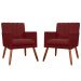 Kit 02 Poltronas Decorativas Cecilia Pés Palito Suede Bordô - DS Estofados