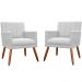 Kit 02 Poltronas Decorativas Cecilia Pés Palito Suede Branco - DS Estofados