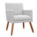 Kit 02 Poltronas Decorativas Cecilia Pés Palito Suede Branco - DS Estofados
