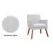 Kit 02 Poltronas Decorativas Cecilia Pés Palito Suede Branco - DS Estofados