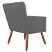 Kit 02 Poltronas Decorativas Cecilia Pés Palito Suede Cinza - DS Estofados