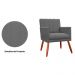 Kit 02 Poltronas Decorativas Cecilia Pés Palito Suede Cinza - DS Estofados