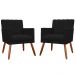 Kit 02 Poltronas Decorativas Cecilia Pés Palito Suede Preto - DS Estofados