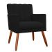 Kit 02 Poltronas Decorativas Cecilia Pés Palito Suede Preto - DS Estofados