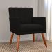 Kit 02 Poltronas Decorativas Cecilia Pés Palito Suede Preto - DS Estofados