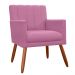 Kit 02 Poltronas Decorativas Cecilia Pés Palito Suede Rosa - DS Estofados