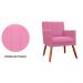Kit 02 Poltronas Decorativas Cecilia Pés Palito Suede Rosa - DS Estofados