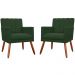 Kit 02 Poltronas Decorativas Cecilia Pés Palito Suede Verde - DS Estofados