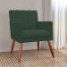 Kit 02 Poltronas Decorativas Cecilia Pés Palito Suede Verde - DS Estofados