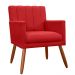 Kit 02 Poltronas Decorativas Cecilia Pés Palito Suede Vermelho - DS Estofados