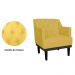 Kit 02 Poltronas Decorativas Clássica Com Base Madeira Suede Amarelo - DS Estofados