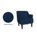 Kit 02 Poltronas Decorativas Clássica Com Base Madeira Suede Azul Marinho - DS Estofados
