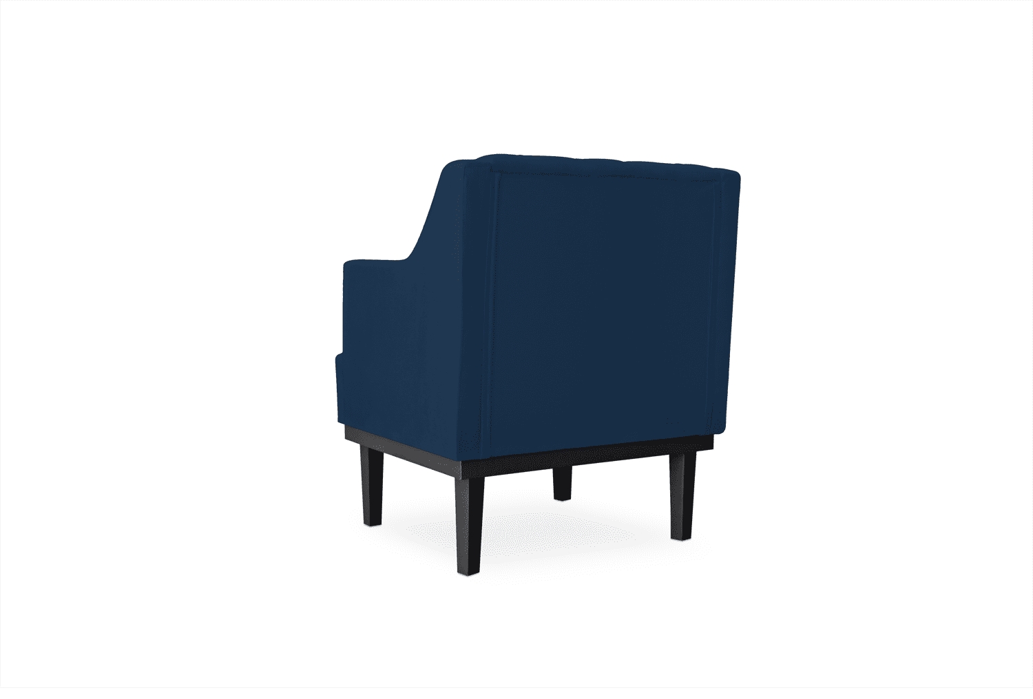 Kit 02 Poltronas Decorativas Clássica Com Base Madeira Suede Azul Marinho - DS Estofados