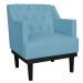 Kit 02 Poltronas Decorativas Clássica Com Base Madeira Suede Azul Turquesa - DS Estofados