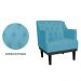 Kit 02 Poltronas Decorativas Clássica Com Base Madeira Suede Azul Turquesa - DS Estofados